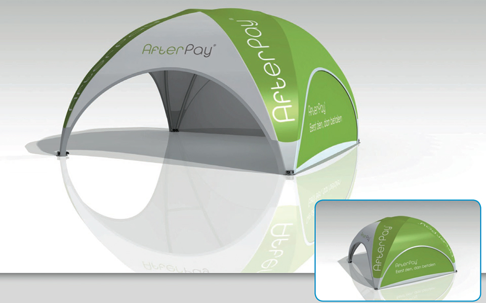 X-dome tent bedrukken